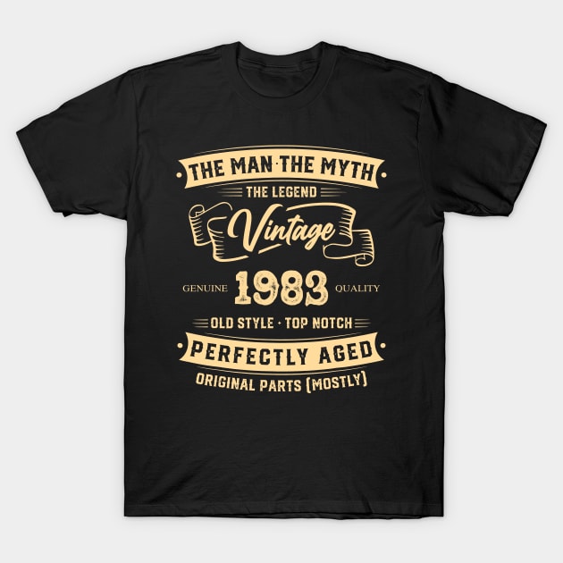 The Legend Vintage 1983 Perfectly Aged T-Shirt by Hsieh Claretta Art